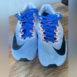 Nike White and Blue Running Shoes 
Size :8.5